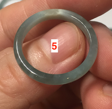Load image into Gallery viewer, 100% natural type A icy watery light green/blue/gray  Guatemala jadeite jade band ring R117
