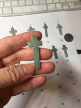 Load image into Gallery viewer, 100% Natural type A light green gray jadeite Jade Hand-held cross or cross pendant necklace PA208
