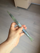 Load image into Gallery viewer, 22cm 100% Natural light green black Xiu Jade Serpentine vantage fish square style hairpin AW20
