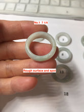 Load image into Gallery viewer, Size 6 1/2-9 100% natural type A white light green broad jadeite jade band ring PA253
