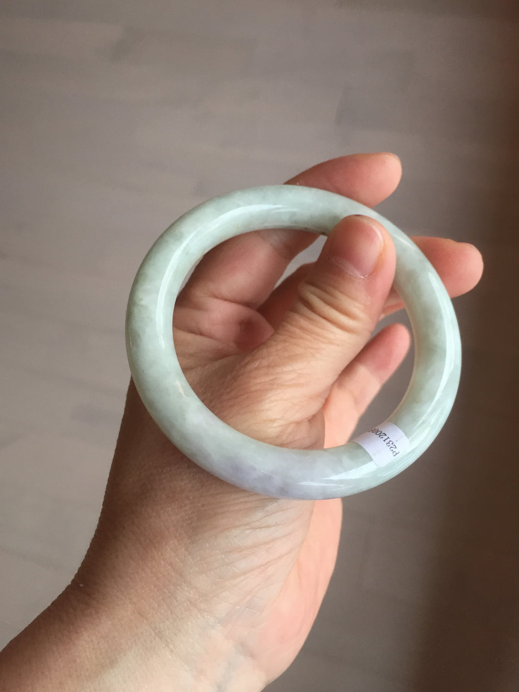53.9mm 100% natural Type A green/purple/yellow(FU LU SHOU) chubby jadeite jade bangle BK74-5806