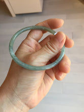 Load image into Gallery viewer, 60.6mm Type A 100% Natural Light Green/Gray/Black/Brown “Reed Flowers &amp; Snow” Guatemala Slim Round Cut Jadeite Bangle PJ124-1412
