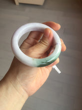 Load image into Gallery viewer, 54mm Certified 100% natural Type A olive green/white/purple/brown(FU LU SHOU) chubby jadeite jade bangle AX96-(5190)

