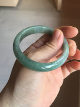 Load image into Gallery viewer, 54.5mm certified Type A 100% Natural dark green gary(油青) oval Jadeite Jade bangle PB206-3357
