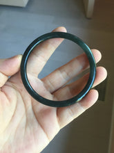 Load image into Gallery viewer, 59.1mm Certified Type A 100% Natural light black/green/gray Guatemala slim round cut Jadeite bangle PJ83-0661
