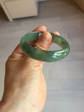 Load image into Gallery viewer, 49mm Certified Type A 100% Natural Oily Dark Green Gray Black Oval Jadeite Jade Bangle PC205-7682
