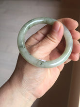 Load image into Gallery viewer, 51.6mm Certified type A 100% Natural light green dark green floating seaweed slim round cut Jadeite bangle PC58-6614
