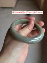 Load image into Gallery viewer, 55-57mm Certified Type A 100% Natural oily dark green/black/gray Jadeite Jade bangle group GL24
