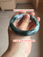 Load image into Gallery viewer, 54-59mm certified Type A 100% Natural dark green/white/black Jadeite Jade bangle group with defects GL51
