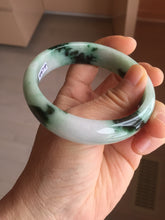 Load image into Gallery viewer, 59.2mm Certified Type A 100% Natural sunny green/dark green/purple/white Spring Forest broad Jadeite bangle PH71-0574
