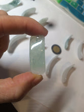 Load image into Gallery viewer, 100% natural type A icy watery light green white jadeite jade rectangle bead/craft supplies BG9
