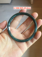 Load image into Gallery viewer, 51-61mm Certified type A 100% Natural dark green/blue/gray slim round cut Guatemala Jadeite bangle no crack group GL52
