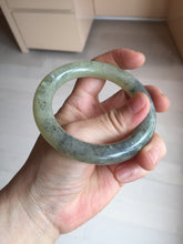 Load image into Gallery viewer, 53.3mm 100% Natural Certified black/yellow/gray Sesame Paste (芝麻糊青花) chubby round cut nephrite bangle HN227
