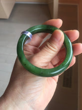 Load image into Gallery viewer, 51mm certified 100% Natural dark green/black nephrite (碧玉) bangle HN123-0138
