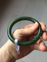 Load image into Gallery viewer, 60.2mm certified 100% Natural dark green/black round cut nephrite (碧玉)  bangle HN173-9134
