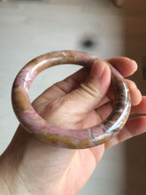 Load image into Gallery viewer, 56mm 100% natural red/pink/black/gray/brown round cut rose stone (Rhodonite) bangle SY24
