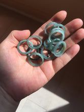 Load image into Gallery viewer, 18.1mm size 8 100% natural type A icy watery green/blue slim style Guatemala jadeite jade band ring group  BP75
