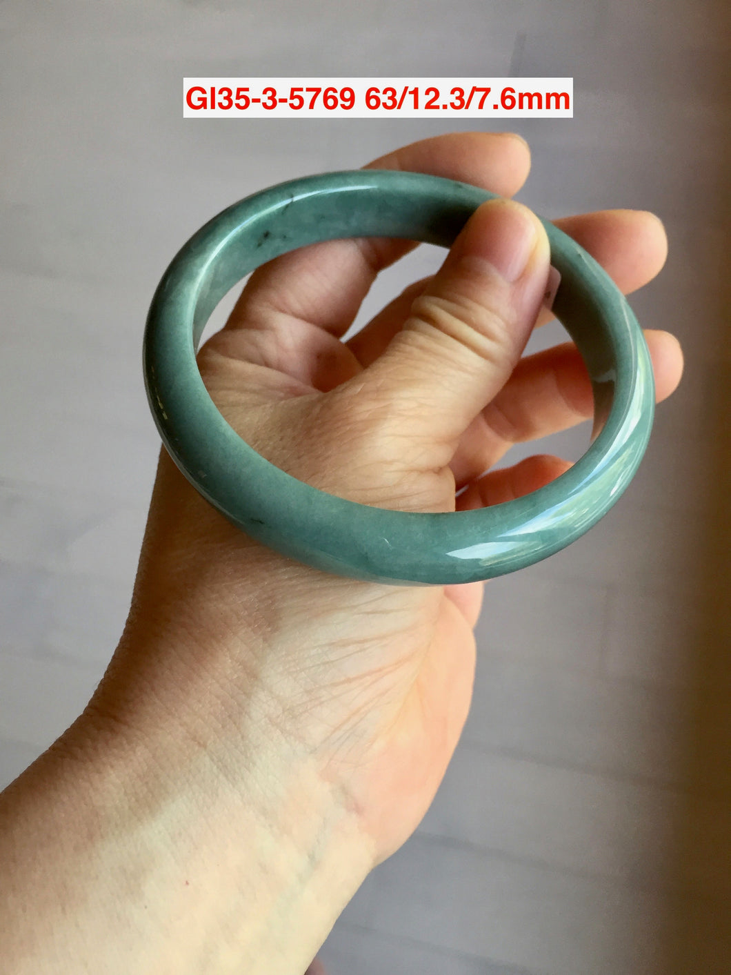 59-62mm Certified type A 100% Natural dark green/blue/black/gray Guatemala Jadeite bangle group GL35