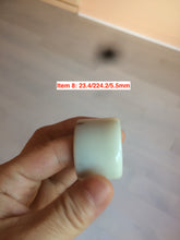 Load image into Gallery viewer, 100% Natural beige with brown flying dandelions nephrite Jade men&#39;s thumb ring HE10
