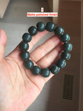 Load image into Gallery viewer, 100% Natural 14x12.3mm dark green/gray/brown/black vintage style nephrite Jade bead bracelet HE50
