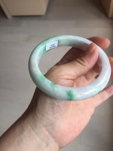 Load image into Gallery viewer, 60.6mm certified 100% Natural sunny green/white/purple/brown Jadeite Jade bangle AZ165-4034
