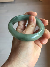 Load image into Gallery viewer, 56.8mm Certified 100% natural Type A oily dark green/ gray (老油青) jadeite jade bangle PD114
