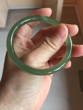 Load image into Gallery viewer, 53.7mm Certified 100% Natural lake green gray black Nephrite Bangle HN174-6922
