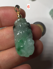 Load image into Gallery viewer, 100% natural type A sunny green jadeite jade 3D PiXiu (貔貅) pendant group AX150
