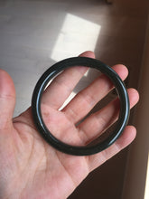 Load image into Gallery viewer, 62.8mm certified 100% Natural dark green/black meteorite round cut nephrite bangle HN131-0595
