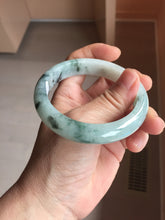 Load image into Gallery viewer, 56.5mm Certified 100% natural Type A light green with green floating flowers jadeite jade bangle PH241-7292
