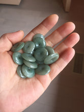 Load image into Gallery viewer, 14.5-23mm Type A 100% Natural dark green black gray(老油青) Jadeite Safety Guardian Button donuts pendant PF45
