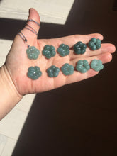 Load image into Gallery viewer, 100% Natural blue green gray black Guatemala jadeite Jade flower pendant group PB43
