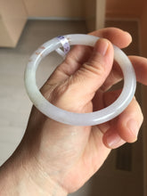 Load image into Gallery viewer, 58.5mm certified Type A 100% Natural white yellow green gray light purple with brown red flying dandelions slim round cut Jadeite Jade bangle PE118-3721
