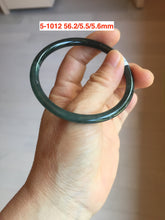 Load image into Gallery viewer, 51-61mm Certified type A 100% Natural dark green/blue/gray slim round cut Guatemala Jadeite bangle no crack group GL52
