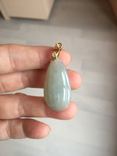 Load image into Gallery viewer, 100% Natural type A light green/gray candied dates Jadeite Jade pendant AX155
