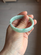 Load image into Gallery viewer, 51.7mm Certified type A 100% Natural sunny green light green with green flying flowers square Jadeite Jade bangle PA257-6942
