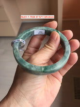 Load image into Gallery viewer, 56-58mm Certified Type A 100% Natural Dark Green Purple Gray Monet's Pond Square Jadeite Jade Bangle group GL61
