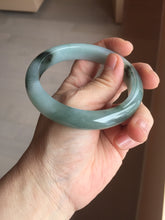 Load image into Gallery viewer, 59.3mm Certified type A 100% Natural oily dark green gray black(油青) Jadeite bangle PE31-2121
