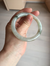 Load image into Gallery viewer, 54.2mm certified 100% natural type A certified light green with floating seaweed round cut jadeite jade bangle BM62-6610
