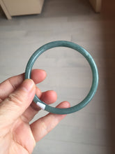 Load image into Gallery viewer, 60mm Certified Type A 100% Natural dark green/blue/gray with Guatemala slim round cut Jadeite bangle PE52-7052
