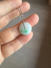 Load image into Gallery viewer, 15.2mm Type A 100% Natural sunny green/white Abacus-Bead Peace and Safety Guardian Donuts Buckle jadeite Pendant group  PH114-1
