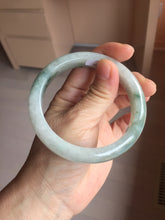 Load image into Gallery viewer, 59.2mm certified Type A 100% Natural light green gray Jadeite Jade bangle PB289-3359
