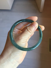 Load image into Gallery viewer, 59.8mm Certified Type A 100% Natural light green/blue/gray Guatemala slim round cut Jadeite bangle PJ16-9684
