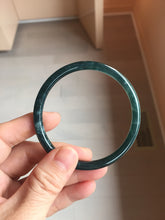 Load image into Gallery viewer, 58.8mm Type A 100% Natural icy black(冰乌鸡) blue gray Guatemala Slim Round Cut Jadeite Bangle PJ153-1373
