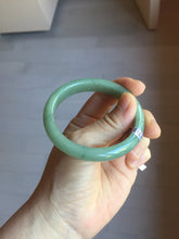 Load image into Gallery viewer, 52.5mm Certified Type A 100% Natural Oily Dark Green Gray Black(油青) Oval Jadeite Jade Bangle PE105-7129

