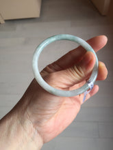 Load image into Gallery viewer, 54.9mm certified natural 100% natural Type A light green slim round cut jadeite jade bangle PF61-0444
