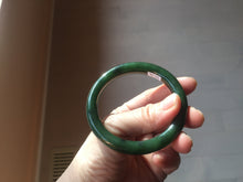 Load image into Gallery viewer, 54.7mm certified 100% Natural dark green black (碧玉) nephrite Jade bangle HN22-9135
