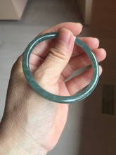 Load image into Gallery viewer, 56.3mm Certified Type A 100% Natura dark blue/green/gray/black Guatemala slim round cut Jadeite bangle PJ109-5626
