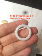 Load image into Gallery viewer, Size 6 1/2-8 100% natural type A white  jadeite jade band ring R106
