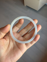Load image into Gallery viewer, 59.2mm Certified 100% Natural white gray slim nephrite jade bangle HN137-9100
